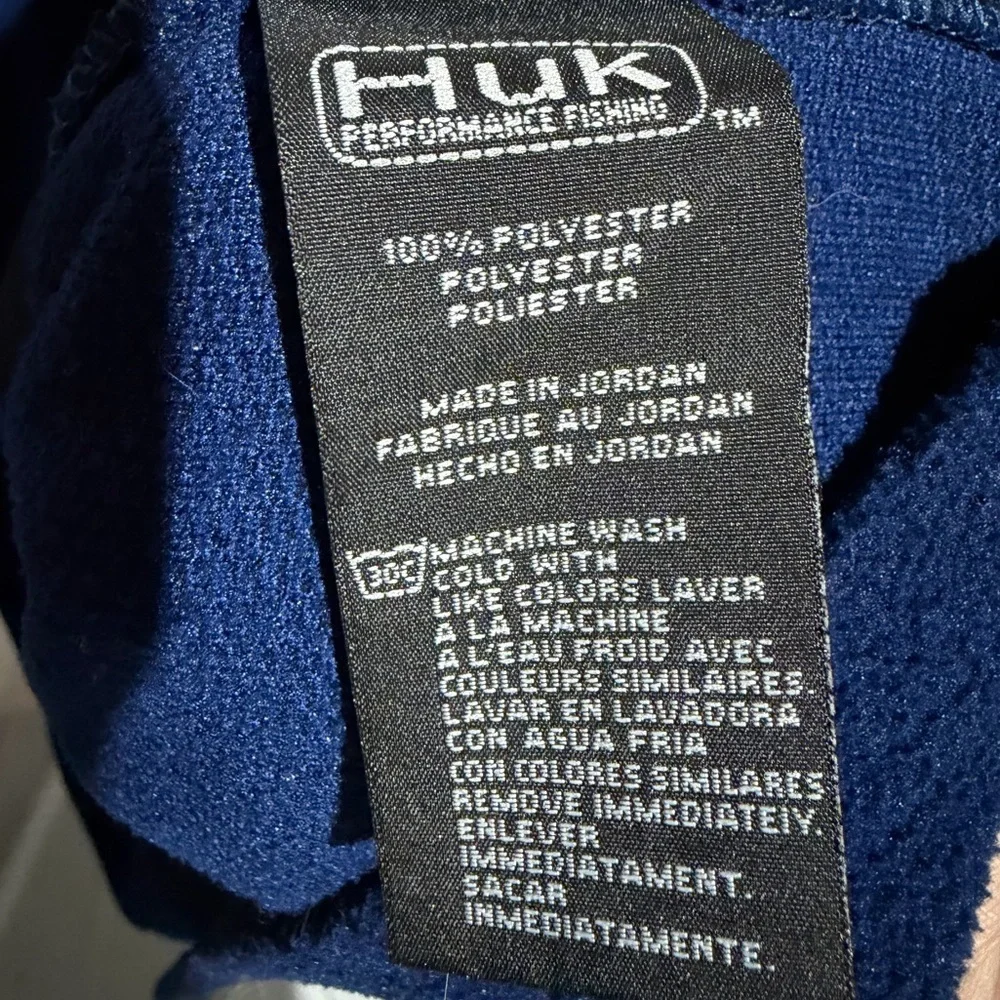 Huk Channel 1/4 Zip Fleece Mock Neck Pullover Navy Blue Men's Size XL